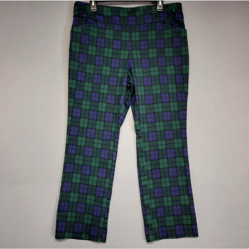Croft & Barrow Tarton Plaid Pants Womens 16P‎ Plaid Effortless Stretch Pull-On